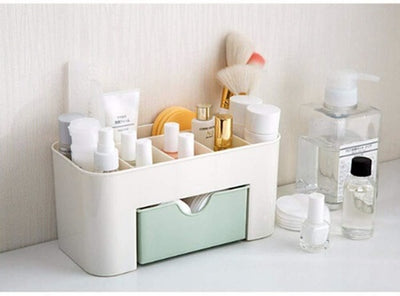 360° Rotating Makeup Organizer Box with Drawer