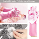 Left-handed silicone glove for dishwashing and scrubbing