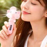 Hand Press Mini Portable Cartoon Fan Toy (1 PC, Mix Color & Design)