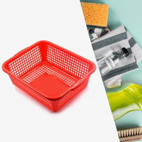 Multipurpose dish rack, plastic, for draining and washing fruits and vegetables.