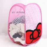 Stylish printed laundry bag made of waterproof canvas material.