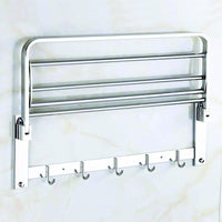 Stainless Steel Folding Towel Rack Cum Towel Bar 18 Inch - LootFaat