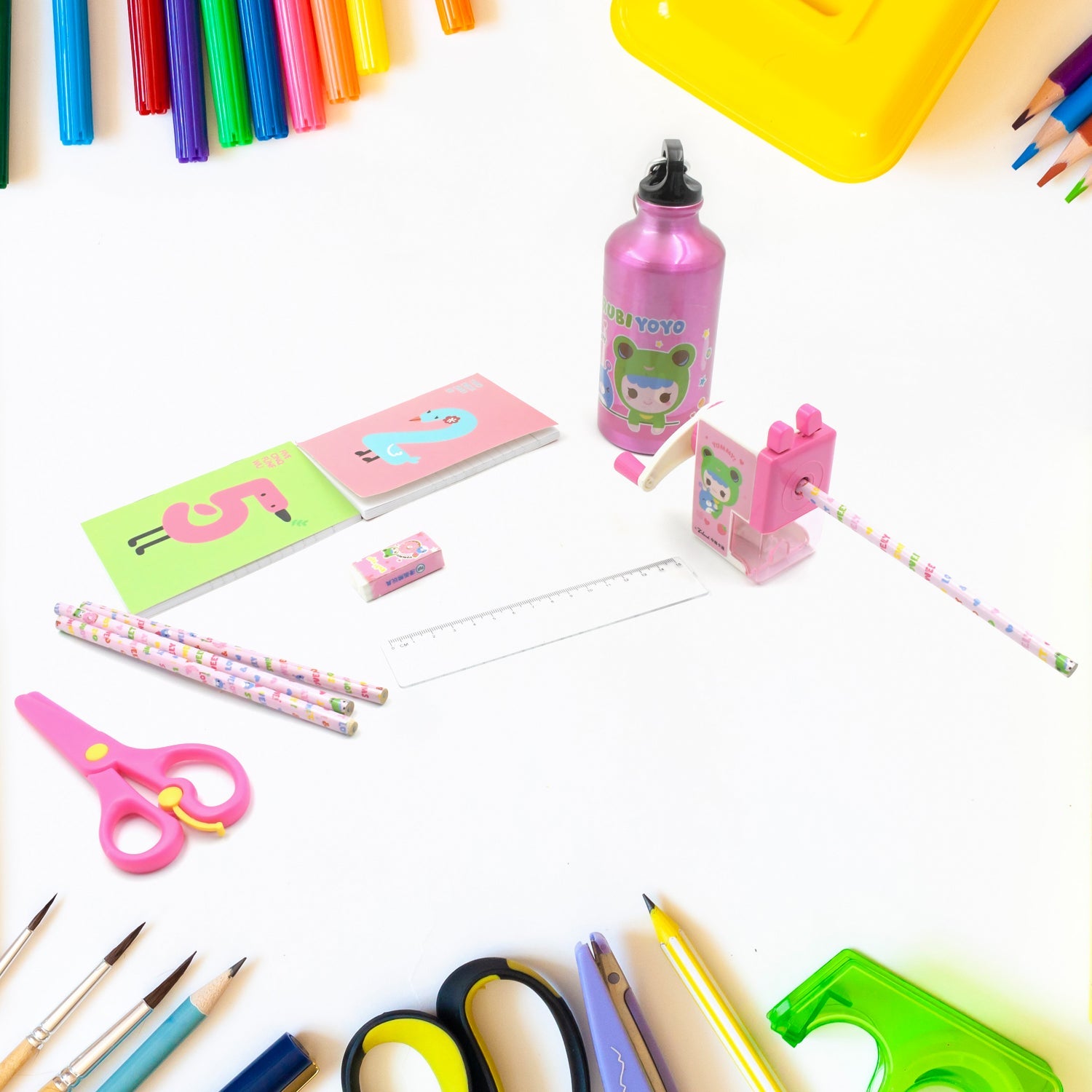 12-Piece Stationery Set: Pencil Box, Pencils, Erasers & More Stationery detail view 5
