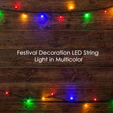 LED string lights arranged for Diwali and wedding decorations, creating a colorful ambiance.