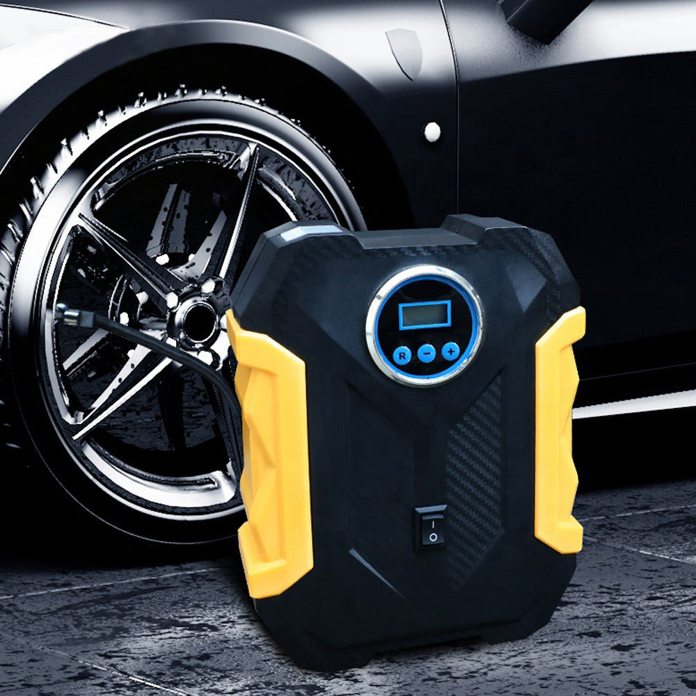 Portable electric air compressor pump for car and bike tyres.