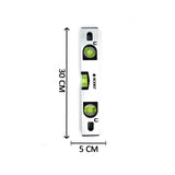 Magnetic level ruler with metric measurements