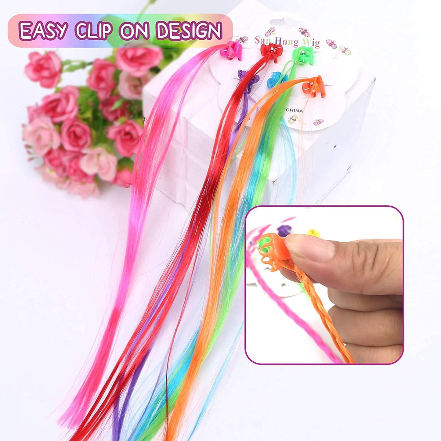 Premium Kids Hair Extensions with Health - Washable - Best Quality & Value