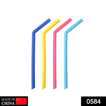 Silicone drinking straws set