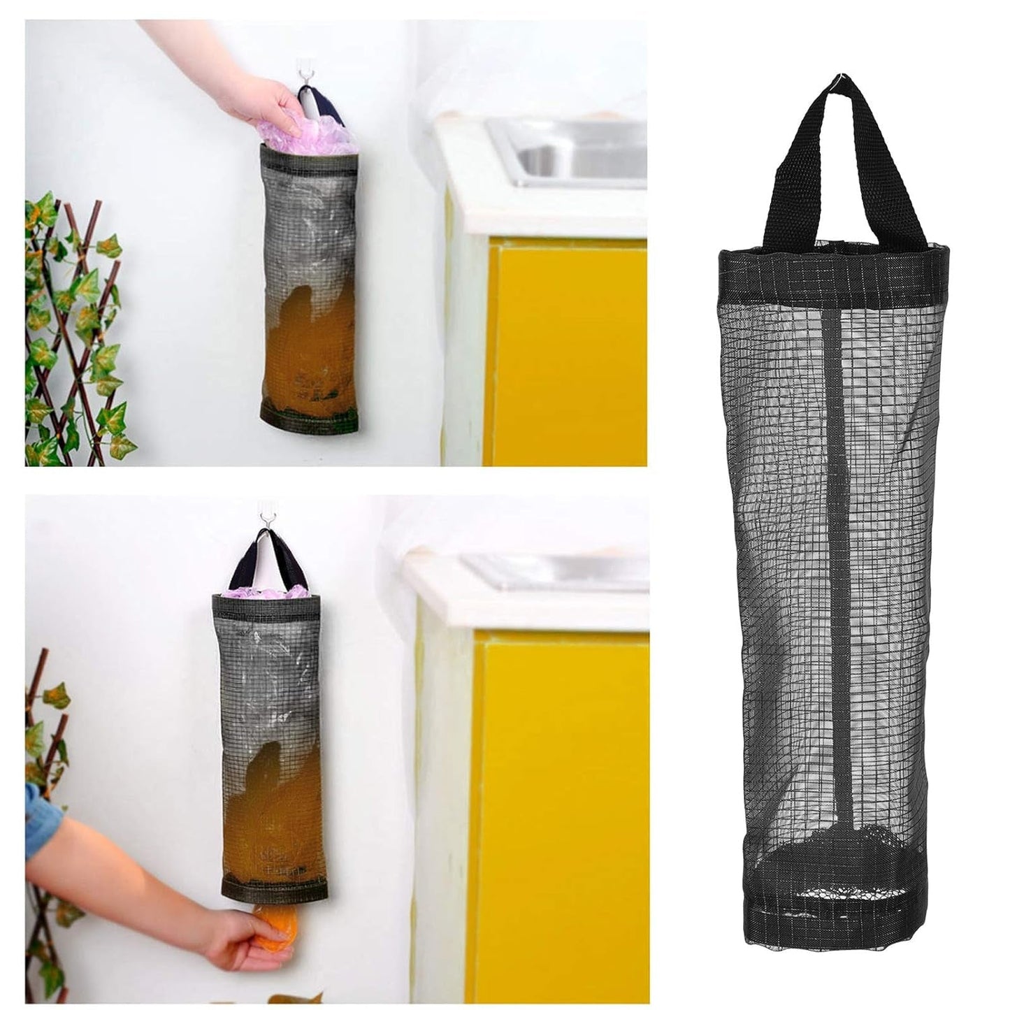 Hanging Waste Bag Holder, Garbage Bag Storage Bag, Widening Handle Hanging Sturdy for Store Garbage Bags Home Store Debris Kitchen, Bedroom Large Capacity for Restaurant (1 Pc)