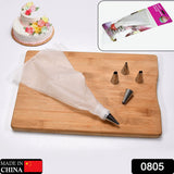 Piping bag and nozzle set for cake frosting