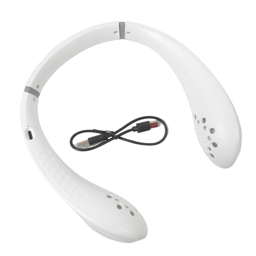 Neck Fan Portable And Wearable Personal Fan Usb Rechargeable Headphone Design Neckband Fan With 3 Speeds Suitable For Outdoor Family Sports Travel
