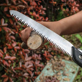 Pruning saw, folding, for cutting wood, PVC, and bone, ideal for gardening and camping.