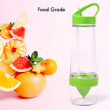 Infuser sports bottle for making citrus drinks