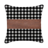 Pillow Covers, Leather & Cotton Cushion Covers (17 × 17 Inch / 1 Pair / 2 Pc)