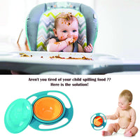 Portable Non Spill Feeding Toddler Gyro Bowl 360 Degree Rotating Dish - LootFaat