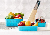 062 Smart Baskets For Storage(Set Of 3) Sky Blue Home & Kitchen detail view 2
