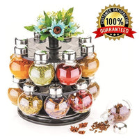 Multipurpose Revolving Plastic Spice Rack Set (16pcs) - LootFaat