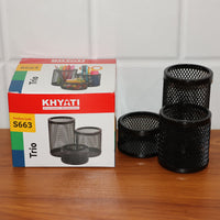 Professional Khyati Trio Metal Mesh Pen Stand Office - Premium Quality - Best Quality & Value