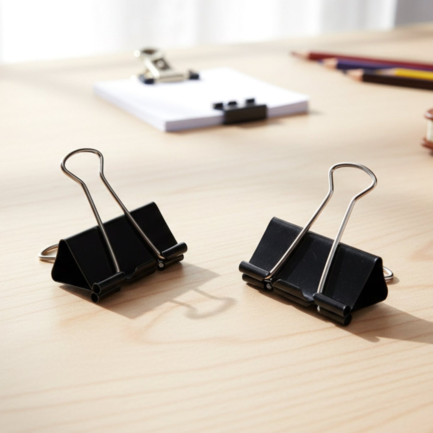 Close up of 25mm Black Binder Clips (12 Pc) - Office Products features and build quality
