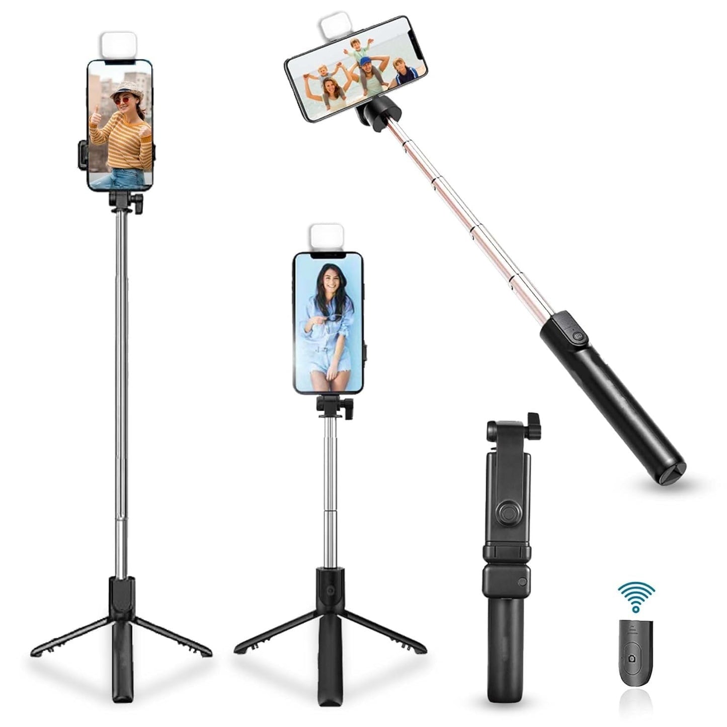 Close up of 3 in 1 Wired Selfie Stick with Extendable Handle (70 Cm Long) - mob... features and build quality