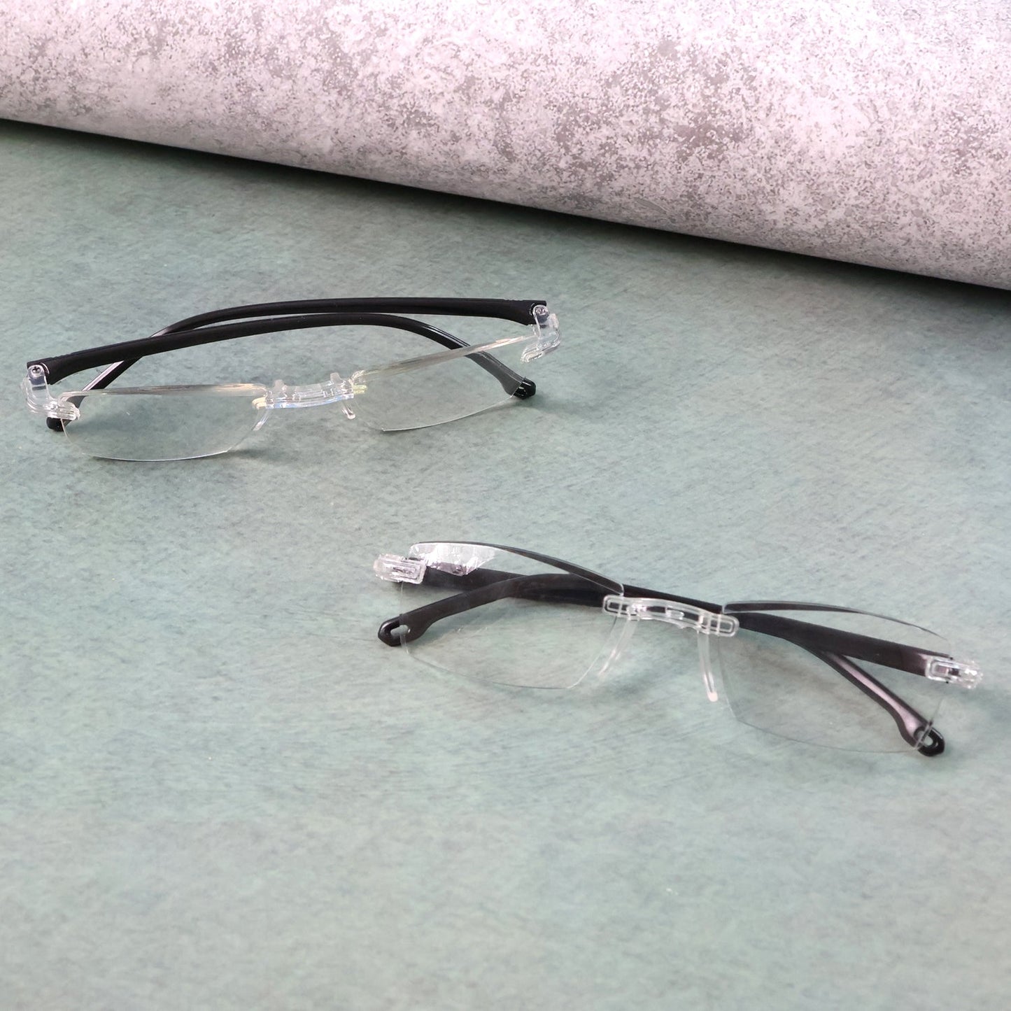 Portable Pack of 2 Rimless Reading Glasses Health - Premium Quality - Best Quality & Value