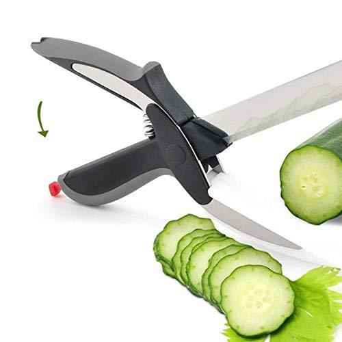 Stainless Steel 4 In 1 Clever Cutter Black - LootFaat