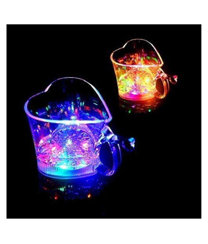 Heart Shape Activated Blinking Led Glass Cup - LootFaat