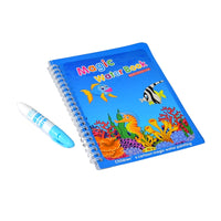 Water-based coloring book with magic pen