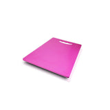 Durable plastic cutting board for kitchen chopping and slicing.