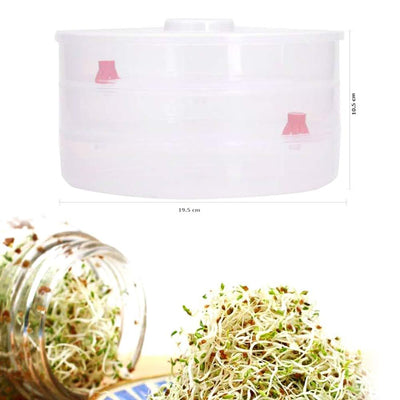 Plastic 3 Compartment Sprout Maker White - second image