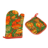 Cotton oven gloves for handling hot kitchenware