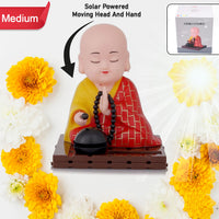 Solar Powered Sitting  Buddha Statue  Moving Head And Hand (1 Pc  Medium) - LootFaat