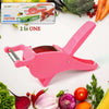 2-in-1 Vegetable & Fruit Cutter with Peeler - 5 Stainless Steel Blades