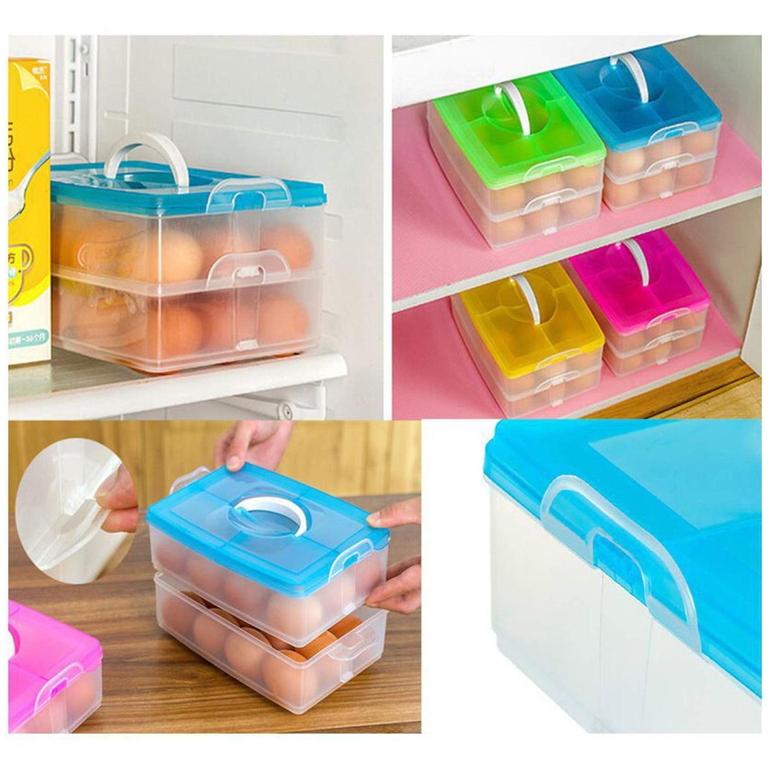 Double Layer 24 Grid Egg Storage Box For Egg Storage Container - LootFaat