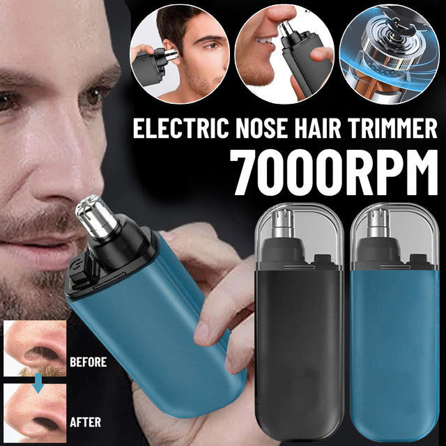 Easy Trim Compact Nose Hair Trimmer – 7000RPM Precision Safe Design, Waterproof & Rechargeable