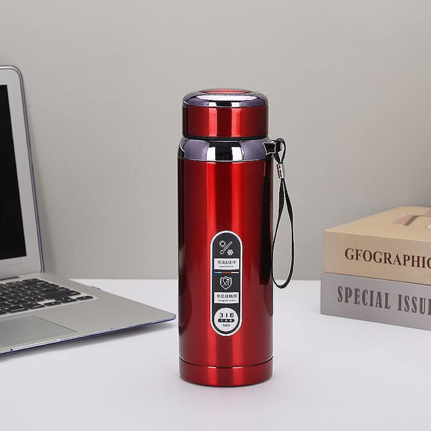 800ml Stainless Steel Water Bottle For Men Women Kids  Thermos Flask  Reusable Leak-proof Thermos Steel For Home Office Gym Fridge Travelling - LootFaat