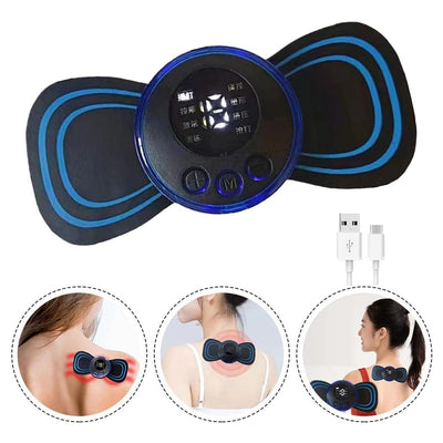 Mini Portable EMS Neck Massager for Lymphatic Drainage & Pain Relief