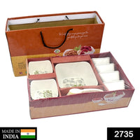 13 Pc Pudding Set Used As A Cutlery Set For Serving Food Purposes And Sweet Dishes And All In All Kinds Of Household And Official Places Etc. - LootFaat
