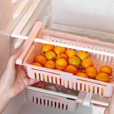 Adjustable Fridge Storage Basket Fridge Racks Tray Sliding Storage Racks (4 Pc Set) - second image