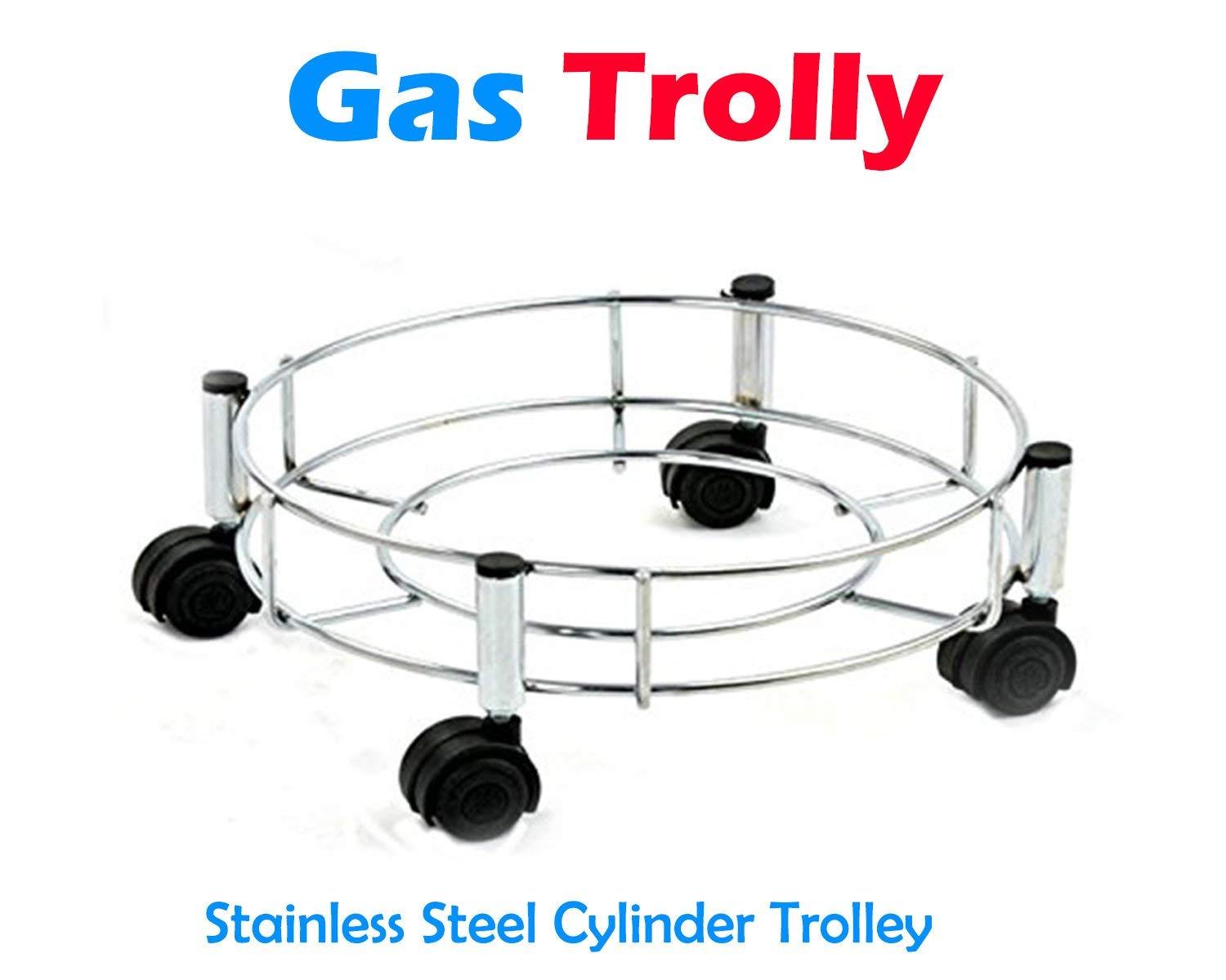 Stainless Steel Gas Cylinder Trolley - LootFaat