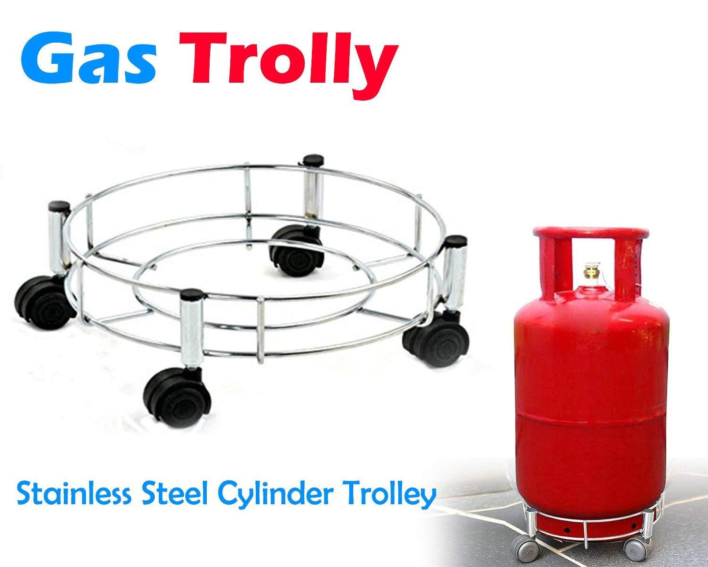 Stainless Steel Gas Cylinder Trolley - LootFaat