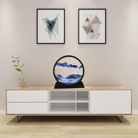 Moving Sand Art Picture Glass Liquid Painting 3D Natural Landscape showpieces for Home Decor Antique Gifts for Kids Office Desktop Decoration Desk Table Decorative Items