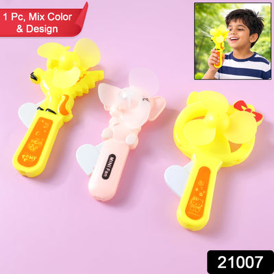 Hand Press Mini Portable Cartoon Fan Toy (1 PC, Mix Color & Design) - second image