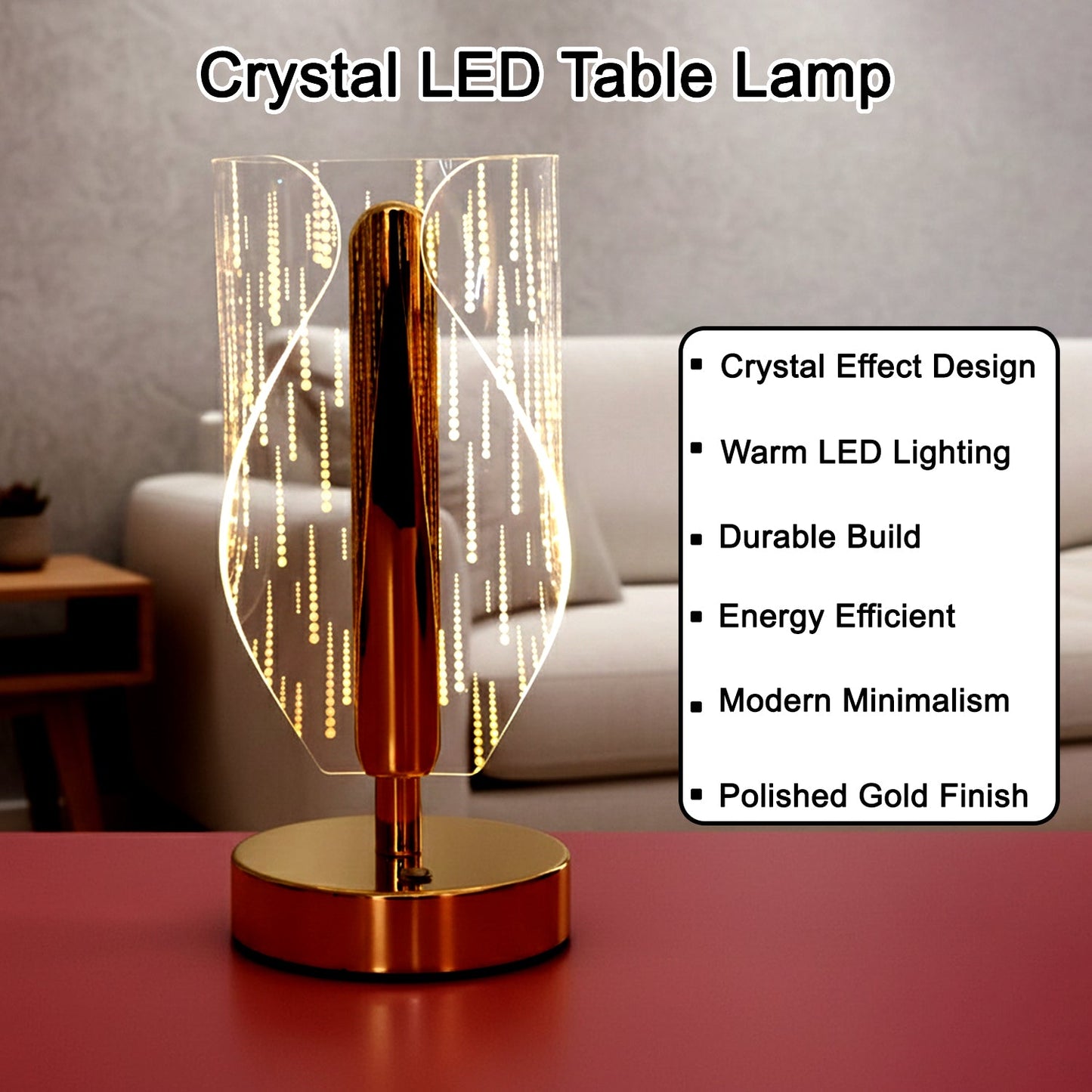 Premium Modern Crystal LED Table Lamp (1 Pc) Baby - Rechargeable - Best Quality & Value