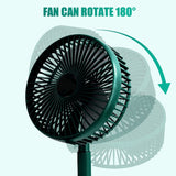 Compact desktop fan for personal cooling.