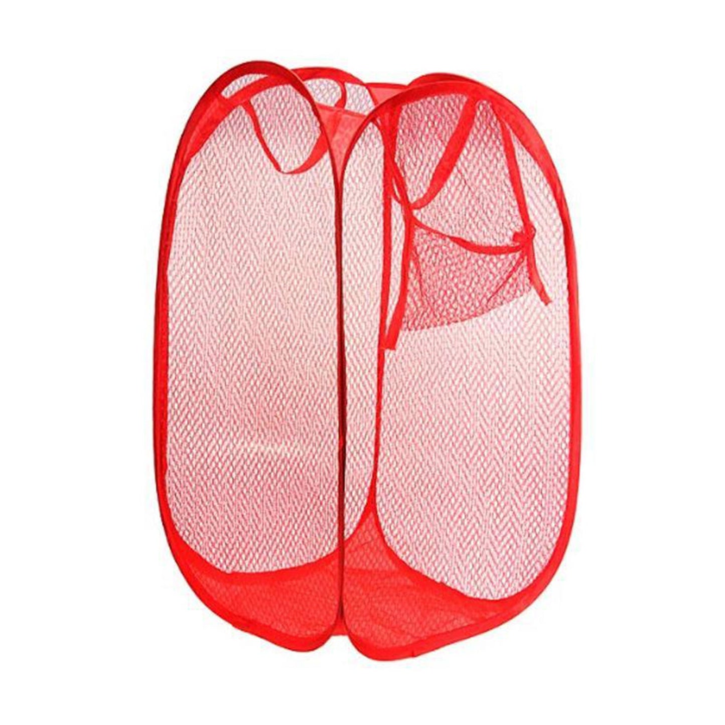 Laundry Hamper Mesh Fabric For Ventilation Foldable Storage Pop Up Clothes Basket