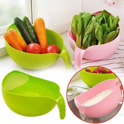 Rice Bowl Thick Drain Basket With Handle - second image