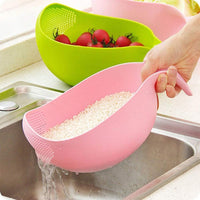 Rice Bowl Thick Drain Basket With Handle - LootFaat