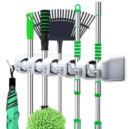 5-layer Multipurpose Wall Mounted Organizer Mop And Broom Holder - LootFaat