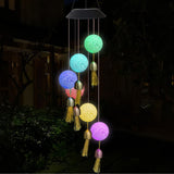 Solar crystal ball wind chime for garden decor